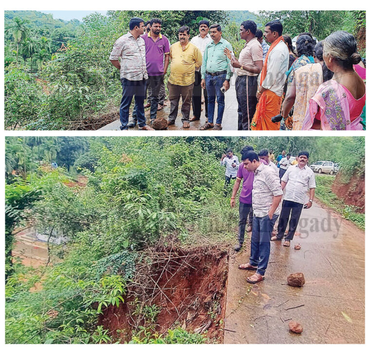 ಪೂರ್ತಿ ಕುಸಿಯುವ ಭೀತಿಯಲ್ಲಿ ಲಾಯಿಲ ಕದ್ಪಾಜೆ ರಸ್ತೆ- ಕಾಂಕ್ರೀಟ್ ರಸ್ತೆಯ ಭಾಗ ಕುಸಿಯಲು ಕೆಳಗಿನ ಮನೆಯವರು ಕಾರಣವೆಂದು ಆರೋಪ- ಸುದ್ದಿ ನ್ಯೂಸ್ ವರದಿ ಬೆನ್ನಲ್ಲೇ ಶಾಸಕ ಪೂಂಜರಿಂದ ಸ್ಥಳ ವೀಕ್ಷಣೆ- ಜಮೀನಿನವರ ವಿರುದ್ಧ ಕ್ರಮಕ್ಕೆ ಜಿ.ಪಂ. ಇಂಜಿನಿಯರ್‌ಗೆ ಸೂಚನೆ