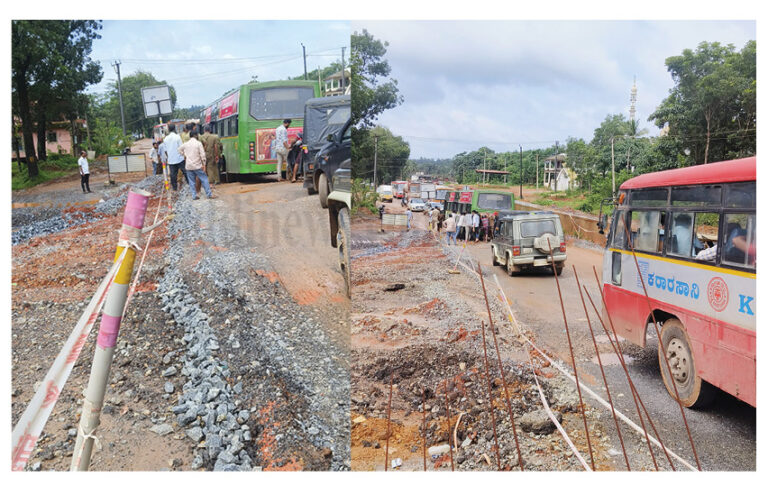 ಕೆಟ್ಟು ನಿಂತ ಕೆ.ಎಸ್.ಆರ್.ಟಿ.ಸಿ ಬಸ್: ಮದ್ದಡ್ಕದಲ್ಲಿ ಟ್ರಾಫಿಕ್ ಜಾಮ್