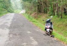 ಕಡಿರುದ್ಯಾವರ: ದ್ವಿಚಕ್ರ ವಾಹನ ಪಲ್ಟಿ