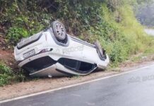 ಚಾರ್ಮಾಡಿ: ಘಾಟ್ನಲ್ಲಿ ಕಾರು ಪಲ್ಟಿ