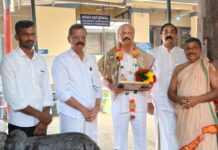 ಮೆಸ್ಕಾಂ ಅಧ್ಯಕ್ಷ ಹರೀಶ್ ಕುಮಾರ್ ಸುರ್ಯ ದೇವಸ್ಥಾನಕ್ಕೆ ಭೇಟಿ: ಸನ್ಮಾನ