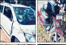 ಸ್ಕೂಟರ್-ಕಾರು ಅಪಘಾತ: ಸವಾರೆ ಸಾವು, ಸಹ ಸವಾರೆಗೆ ಗಂಭೀರ ಗಾಯ